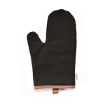 Gant de cuisine robuste en coton écologique avec pouce séparé 280 g/m2 couleur noir vue frontale