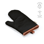 Gant de cuisine robuste en coton écologique avec pouce séparé 280 g/m2 couleur noir