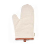 Gant de cuisine robuste en coton écologique avec pouce séparé 280 g/m2 couleur naturel vue frontale