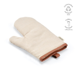 Gant de cuisine robuste en coton écologique avec pouce séparé 280 g/m2 couleur naturel