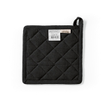 Manique de cuisine en coton recyclé avec attache de suspension 180 g/m² couleur noir vue arrière