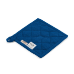Manique de cuisine en coton recyclé avec attache de suspension 180 g/m² couleur bleu deuxième vue