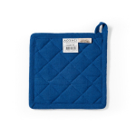 Manique de cuisine en coton recyclé avec attache de suspension 180 g/m² couleur bleu vue arrière
