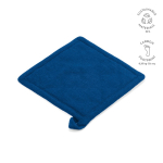 Manique de cuisine en coton recyclé avec attache de suspension 180 g/m² couleur bleu
