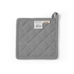 Manique de cuisine en coton recyclé avec attache de suspension 180 g/m² couleur gris vue arrière
