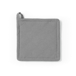 Manique de cuisine en coton recyclé avec attache de suspension 180 g/m² couleur gris vue frontale