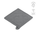 Manique de cuisine en coton recyclé avec attache de suspension 180 g/m² couleur gris
