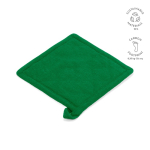 Manique de cuisine en coton recyclé avec attache de suspension 180 g/m² couleur vert