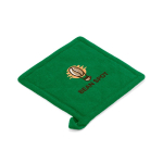 Manique de cuisine en coton recyclé avec attache de suspension 180 g/m² couleur vert
