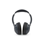 Casque sans fil à réduction active du bruit et microphone avec IA couleur gris foncé vue détaillée