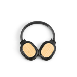 Casque sans fil en bambou, recharge USB-C et batterie de 8 h couleur noir vue arrière