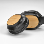 Casque sans fil en bambou, recharge USB-C et batterie de 8 h couleur noir deuxième vue detaillée