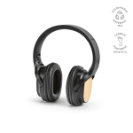 Casque sans fil en bambou, recharge USB-C et batterie de 8 h couleur noir