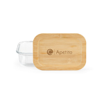 Boîte repas réutilisable en verre borosilicate et bambou 480 ml couleur transparent