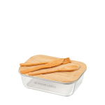 Boîte repas réutilisable en verre borosilicate et bambou 480 ml vue principale