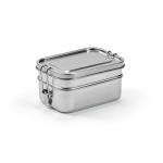 Boîte à lunch en acier inoxydable recyclé à boucles latérales 1,05 L couleur argenté