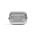 Boîte à lunch en acier inoxydable recyclé à boucles latérales 1,05 L couleur argenté troisième vue
