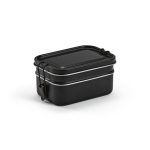 Boîte à lunch double en acier inoxydable recyclé à boucles 1,05 L couleur noir