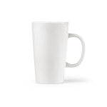 Mug en céramique à grande anse 270 ml couleur blanc vue frontale