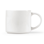 Mug en céramique à grande anse 400 ml couleur blanc vue frontale