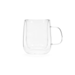 Tasse en verre borosilicaté double paroi 400 ml couleur transparent vue frontale