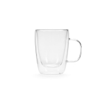 Tasse en verre borosilicaté double paroi 260 ml couleur transparent vue frontale