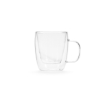 Tasse en verre borosilicaté double paroi 220 ml couleur transparent vue frontale