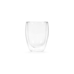 Tasse en verre borosilicate double paroi sans anses 300 ml couleur transparent vue frontale