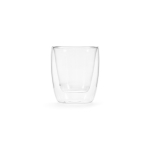 Tasse en verre borosilicaté double paroi sans anses 220 ml couleur transparent vue frontale