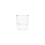 Tasse en verre borosilicaté double paroi sans anses 60 ml couleur transparent vue frontale