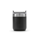 Mug en acier inoxydable recyclé à clapet rotatif 350 ml couleur noir vue frontale