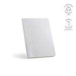 Carnet souple A5 à couverture en coton et pages à points couleur blanc