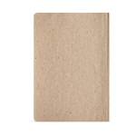 Carnet A5 à couverture souple en canne à sucre avec pages pointillées couleur jaune vue arrière