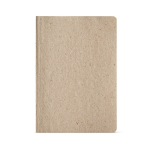 Carnet A5 à couverture souple en canne à sucre avec pages pointillées couleur jaune vue frontale