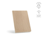 Carnet A5 à couverture souple en canne à sucre avec pages pointillées couleur jaune