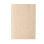 Carnet A5 à couverture en fibre de bananier avec espace pour la date et pages pointillées couleur champagne vue arrière