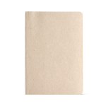 Carnet A5 à couverture en fibre de bananier avec espace pour la date et pages pointillées couleur champagne vue frontale