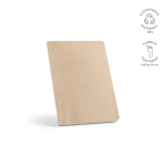 Carnet A5 à couverture en fibre de bananier avec espace pour la date et pages pointillées couleur champagne