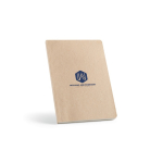 Carnet A5 à couverture en fibre de bananier avec espace pour la date et pages pointillées couleur champagne