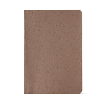 Carnet A5 à couverture souple en résidus de café avec pages pointillées couleur marron clair vue frontale