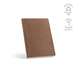Carnet A5 à couverture souple en résidus de café avec pages pointillées couleur marron clair
