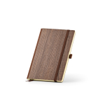 Carnet éco à couverture imitant le veinage du bois, A5, pages vierges couleur marron foncé deuxième vue