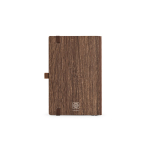Carnet éco à couverture imitant le veinage du bois, A5, pages vierges couleur marron foncé vue arrière