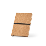 Carnet en liège avec fermeture élastique et marque-page A5 à pages pointillées couleur naturel deuxième vue