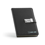 Carnet A5 à feuilles vierges avec étui éco et cadenas à code couleur noir deuxième vue