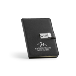 Carnet A5 à feuilles vierges avec étui éco et cadenas à code couleur noir