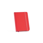 Carnet A6 à pages lignées et couverture rigide en papier recyclé couleur rouge