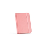 Carnet A6 à pages lignées et couverture rigide en papier recyclé couleur rose