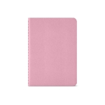 Carnet A6 publicitaire à pages lignées et couverture en carton recyclé couleur rose vue frontale