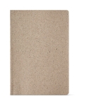 Carnet A5 ligné à couverture fabriquée à partir de résidus de thé couleur blanc vue frontale